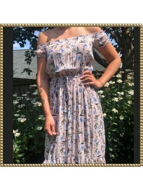 American Eagle Floral Off Shoulder Maxi Dress XS